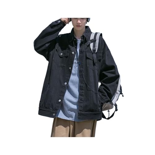 Veste en jean classique pour homme coupe ample style rétro décontracté