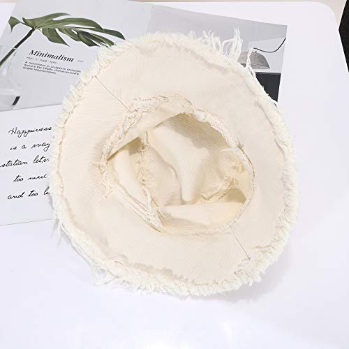 Boderier BH01BE Sun Hats For Women Summer Casual Wide Brim Cotton Bucket Hat Beach Vacation Travel Accessories thumb #2