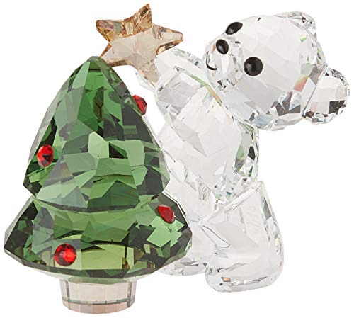 SWAROVSKI Kris Bear-Christmas, A. E. 2018, Clear Crystal, Green and red