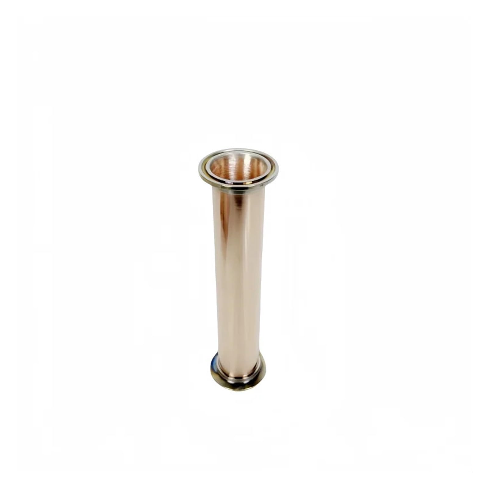 Tubo tubería sanitaria de triple carrete Tubo/tubería de cobre de triple abrazadera de 1,5" de diámetro exterior de 50,5 mm, longitud de 200 mm y grosor de 1,5 mm, for destilación.