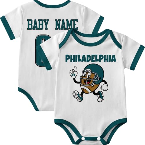 Image of KREDE Baby Clothes Custom Short Sleeves for Baby Boy Gifts | Custom Bodysuit with Number Name Gifts for Baby