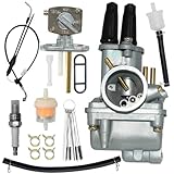 JDLLONG PW80 Carburetor For Yamaha PW 80 Y-Zinger Bike 1985-2006 Carb with Throttle Cable and Fuel Petcock Switch