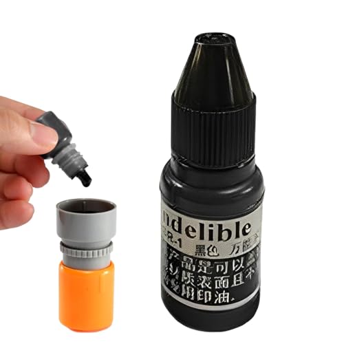 Sello de tinta | Sello de tinta de goma impermeable   Tinta negra para sellos de goma, tampones, tampones