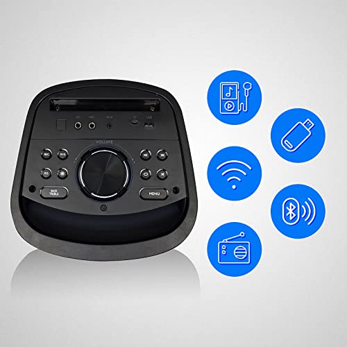 Portable Karaoke Speaker Karaoke Machine System 200 Watt Peak Power Bluetooth For Adults Kids Pa Stereo With Dual 8" Woofer, Dj Lights, 2 Wireless Mics, Lcd Screen, Recording/Mp3/Usb/Tf #TOP4