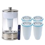 ZeroWater 40-Cup Glass Dispenser- Ready Pour Technology, 2.5 Gallon with Free TDS Meter and 4 Replac