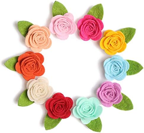 Belle Beau Baby Girls Mini Flower Felt Hair Clips, Snap Clips, Accessories For Kids Toddlers Girls (A)