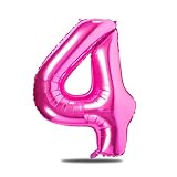 globo gigante numero 4 【Aluminum foil balloon】Gigante rosado Papel de aluminio número globo, Nummer 0-10,15,18, 25, 30, 40, 50, Globos rosas únicos 32inch, Te hará tener una fiesta inolvidable y especial.