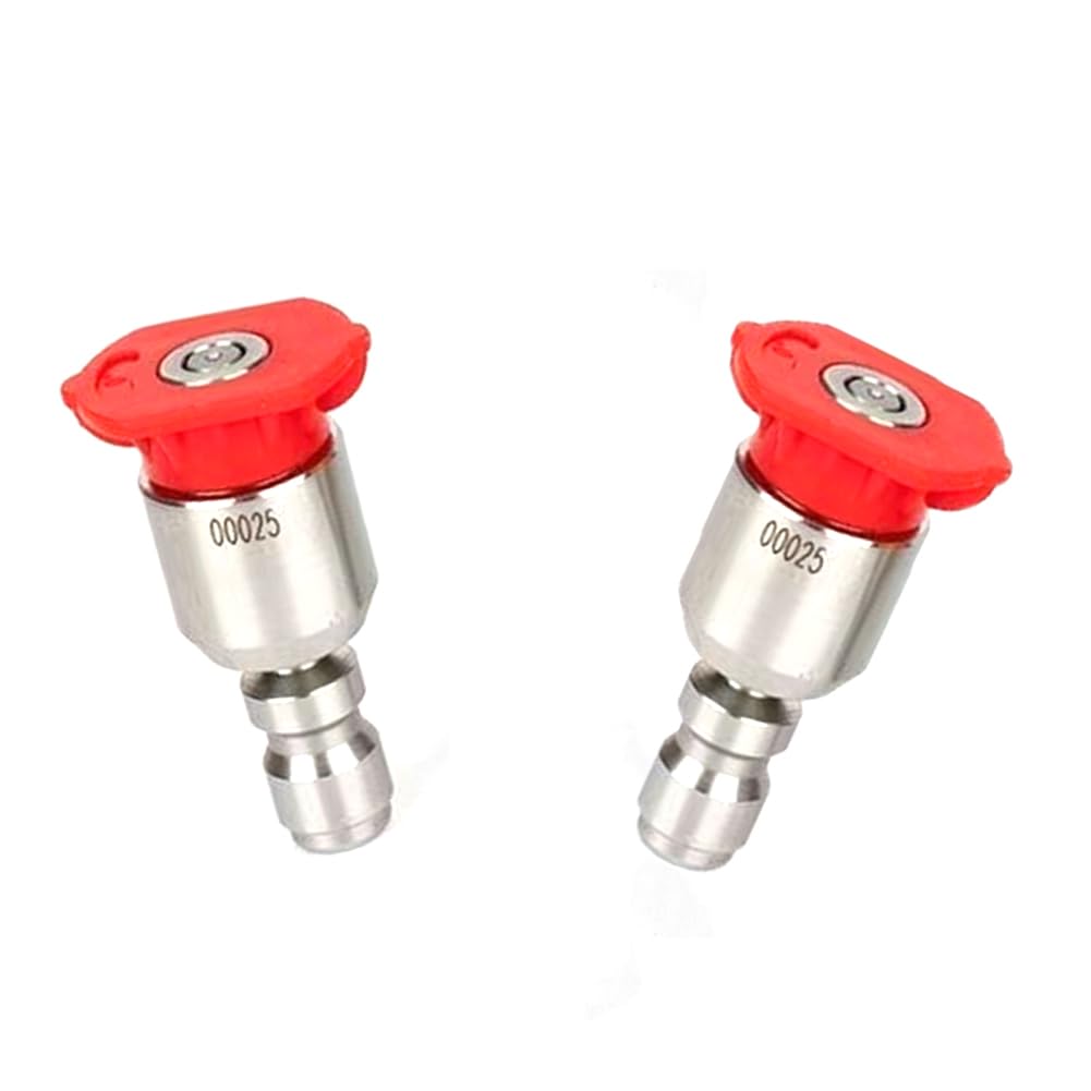 Pressure Washer Nozzle, Pressure Washer Nozzle Tips 2 Pack 1/4 Inch QC 4000 PSI 0-40 Degrees 1.0-2.0mm(0°,Hole Diameter 2.0mm (0.079in))