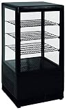 N-CS70 Vitrine Refrigeree Schwarz 78 Liter 0/+12 °C 3 Gitter mit Beleuchtung 380 mm x 425mm x 960mm