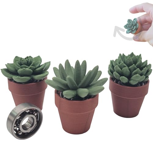 Spinning Succulent Fidget Spinner, 3D Printed Mini Plant