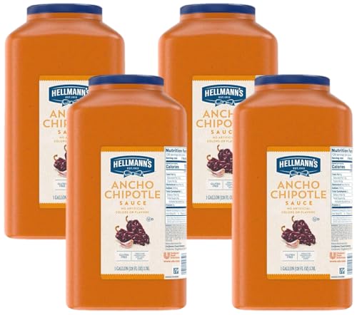 Hellmann's Real Ancho Chipotle Sauce Jug Vegetarian, Gluten Free, No Artificial Flavors or Colors, 1 gallon (Pack of 4)