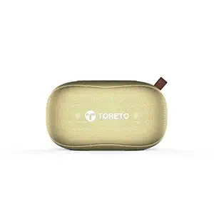 Toreto Bang Pro 10WWireless Bluetooth Speaker - Dual Audio Drivers, Powerful Bass Radiator, Fast Charging Long Play Time,TWS, Portable, Inbuilt MIC, FM, Type C Charging (Gold)