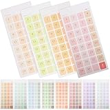 VINTORKY 12枚 四季色万年カレンダーシール 多機能粘着カレンダーステッカー 手帳用日付インデックスラベル 携帯便利でノートやオフィスに