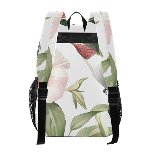 Clear Backpack Hummingbird Leaf Flower Art, PVC Transparent Bag with Large Capacity for Boys, Girls, Men, Women, See Through Bookbag for School Work College Travel3
