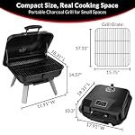 Portable Charcoal Grill, Small Foldable Outdoor Camping Tabletop BBQ Grill - Image 2