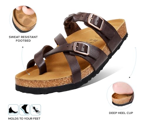 Image of AEROTHOTIC Recovery Slides for Women Cork Footbed Adjustable Straps Sandals
