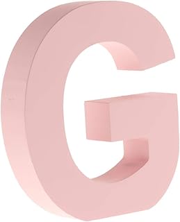 Inzopo Wooden Pink 26 Alphabet Letters Marquee Letters Wall Door Hanging Sign A-Z for Kids Room Nursery Room Decorations - G