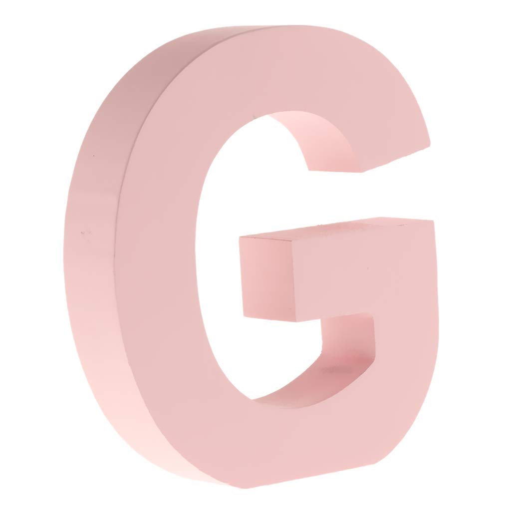 Unbekannt Wooden 26 Alphabet Letters Marquee Letters Wall Door Hanging Sign A-Z for Kids Room Nursery Room Decorations Pink (G)