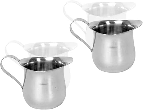 Stainless Steel Silver Bell Creamer Cream Pitcher for Milk, Barware (6 PC, 8 oz)