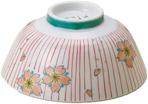 日本陶彩 Okada Kinuyo Sakura Tokusa Rice Bowl