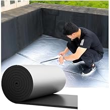 Insulation Sheet,Self-Adhesive Sound Insulation Acoustic Foam,Self-Adhesive Embossed Aluminum Foil Waterproof Heat Resistant Thermal Barrier,for Roof Wall Duct Pipe15MMTHK,1 * 8M 8m2