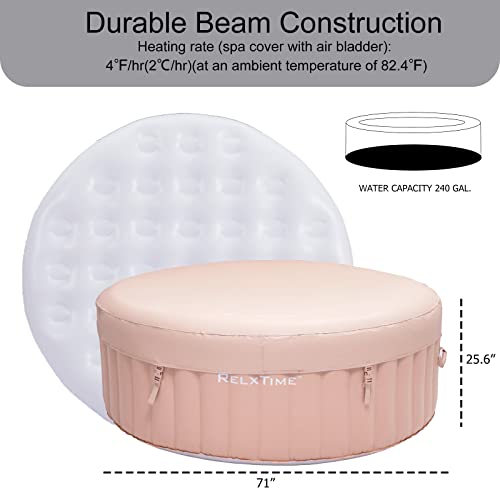 RELXTIME Inflatable Hot Tub Spa, 24 Person Portable Hottub 71'' x 25.6