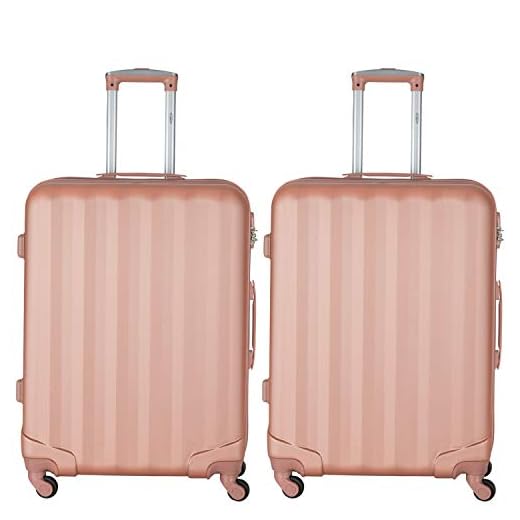 Flight Knight ABS 3 Tamanos Maleta Ligera Maximus Permitidas De Delta Airlines, American, Virgin Atlantic Entre Muchas Otras! Iberia, easyJet Maleta De Mano 56x35x22 cm - FK05_Rose_MX2