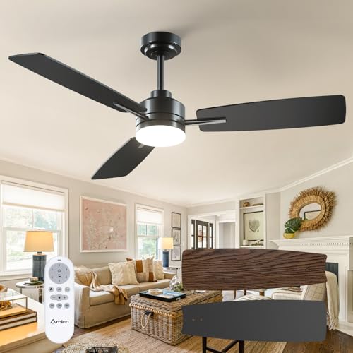 Amico Ceiling Fans with Lights, 52 Inch Ceiling Fan with