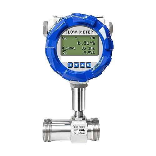 Medidor de flujo, Medidor de flujo de alta precisión, pantalla digital LCD Medidor de flujo SS304, Salida de pulso RS485 de 4-20 mA Agua Alcohol Gasolina para líquidos(DN4)