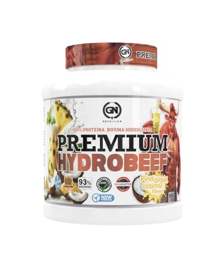 GN NUTRITION HydroBeef Proteína Bovina Hidrolizada | Sabor PIÑA COLADA | 900 gramos | Enriquezida con Vitamina B6| Sin Lactosa, Sin Gluten y Baja en Grasas