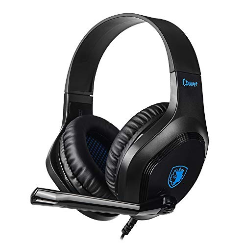 Gaming Headset for PS4 Xbox One, SADES CPOWER 3.5mm Stereo Sound, Swivel to