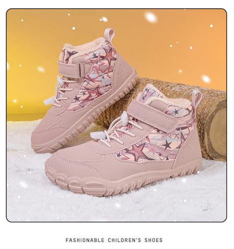 FLIOZY Kids Snow Boots Girls Toddler Winter Shoes Girls Barefoot Stylish Five Toe Cotton Shoes with Plush Lining High Top Hiking Boots for Girls Winter Barefoot Shoes for Toddler Boys4