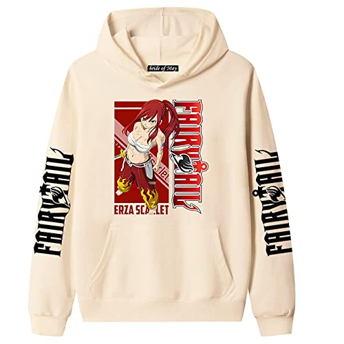 westtrend Anime Fairy Tail Erza Scarlet Sweat à Capuche Anime Fairy Tail Cosplay Sweat Erza Scarlet Sweat à Capuche Sweats Lâches Erza Pull pour Hommes Femmes Cover