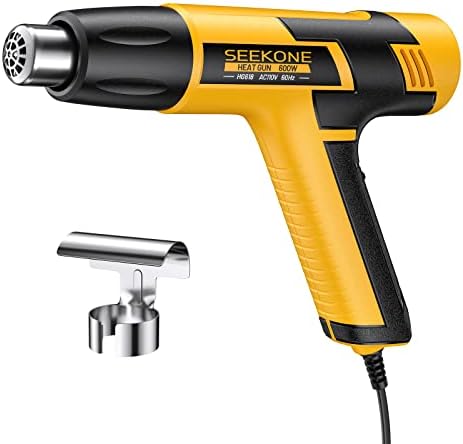 SEEKONE Mini Heat Gun, 600W Dual Temperature Hot Air Gun Tool 572℉&932℉, With 4.9Ft Long Cable and Overheat Protection for Crafts, Embossing, Paint Stripping, Shrink Wrap, and Heat Shrink Tube