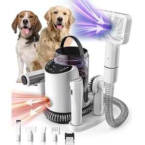 Dog Grooming Kit & Pet Hair Dryer & Dog Electric Clippers, 3L Large Capacity with 8 Grooming Tools, Low Noise for Long Hair Dogs and Cats, Adjustable Airflow and Temperature, UL, Touchscreen