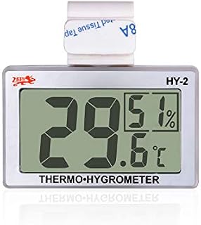 Reptile Thermo-Hygrometer Terrarium Digital Temperature Humidity Gauge for Pet Rearing Box Reptiles Tank Thermometer Hygrometer with Hook and Stick Pad