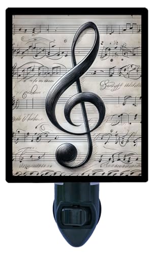 Lámpara de Noche LED con Nota Musical y Enchufe Giratorio