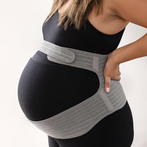 haakaa Pregnancy Belly Band, One-Piece Maternity Belt for Pregnant Women, Breathable Belly Support Band for Back & Pelvic Pain Relief, Easy to Wear for Everyday Comfort, L
