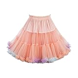 45cm Lolita Candy Colored Cloud Puffy Tutu Rock Fancy Rainbow Tüll Petticoat Damen Petticoat Lang