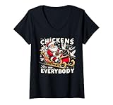 Photo Gallery donna chickens for everybody - chickens christmas women kids maglietta con collo a v Photo Gallery donna chickens for everybody - chickens christmas women kids maglietta con collo a v