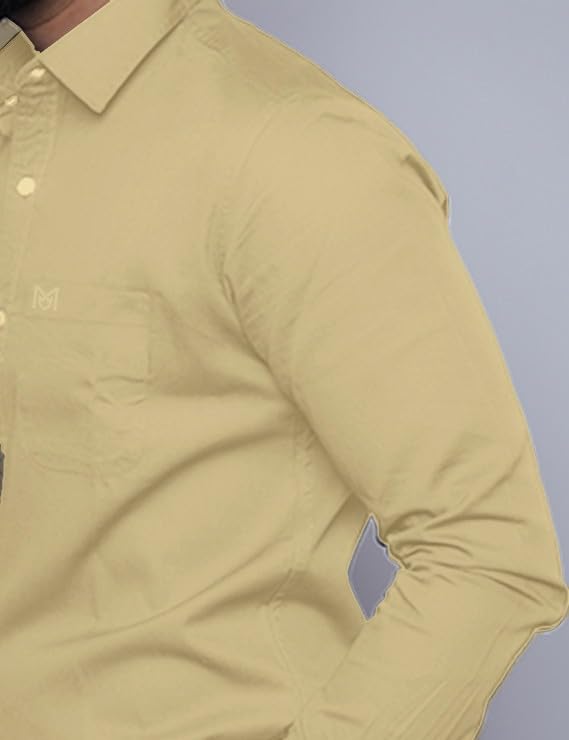 Image of Men's Slim Fit 100% Cotton Solid Full Sleeve Shirt | Premium Casual & Formal Wear for Men