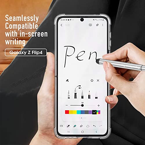 FTRONGRT Capa para Samsung Galaxy Z Flip 4 5G, PC rígido transparente, com caneta capacitiva, com su
