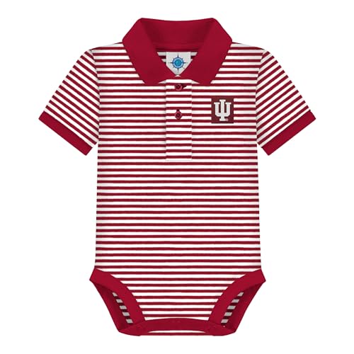 Image of Creative Knitwear College Baby Striped Polo Bodysuit - Team Logo, Multiple Colors, for Boys & Girls (0-12 Months)