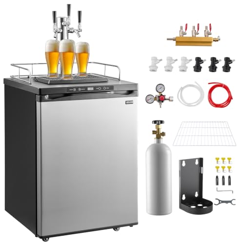 Image of VEVOR Beer Kegerator, Triple Tap Home Draft Beer Dispenser for Ball Lock