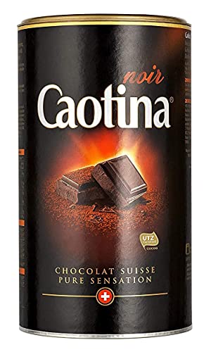 Caotina Hot Dark Chocolate Powder 500G | Black Cocoa Powder for Baking and Drinking | Authentic Swiss Drink - Imported by DFB