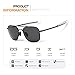 WELUK Retro Polarized Sunglasses Aviator Sun Glasses for Men (As Picture, Black Frame Black Grey Lens)