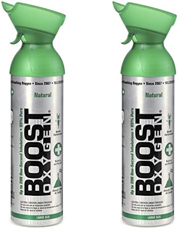 Boost Oxygen Large Natural Aroma 10 Liter Canister | Respiratory Support for Aerobic Recovery, Altitude, Performance and Health (2 Pack)