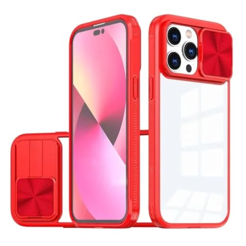 Coque iPhone 13 Pro rouge antichoc liquide protégeant la caméra des chutes