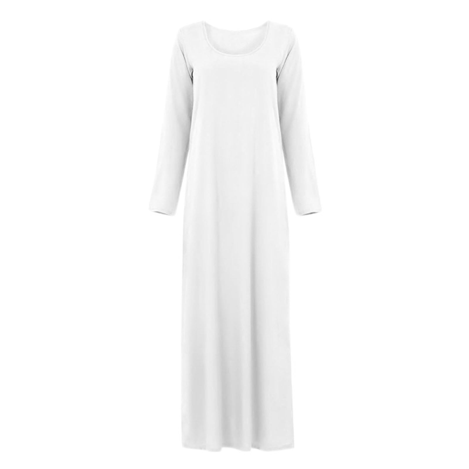 Generic Vestido De Verano Mujer 2024 Nuevo Vestido musulmán de Manga Larga con Cuello para Mujer Vestidos Playeros Mujer Verano