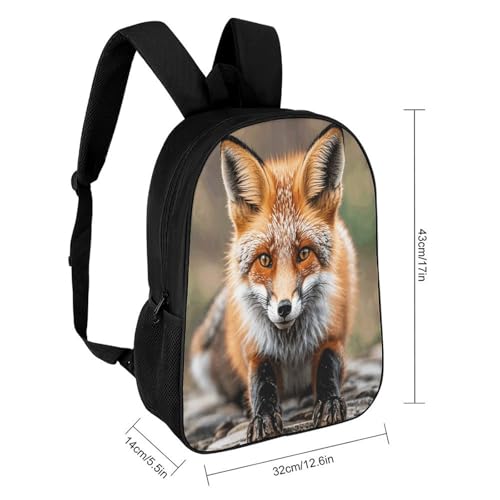 17 Inch Backpack Eros Bridal Fox Print Travel Dayback Shoulder Back Pack Carry On Backpack with Adjustable Shoulder Straps2